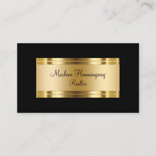 Classy Gold And Black Realtor Business Card