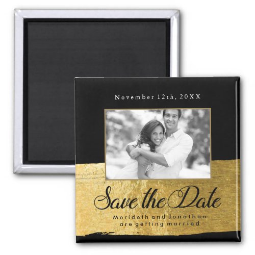 Classy Gold and Black Save the Date Magnet