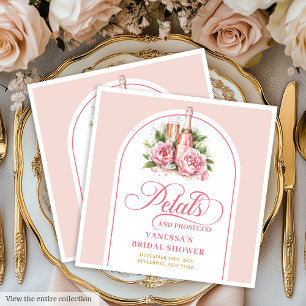 Classy Gold and Blush Petals and Prosecco Napkins