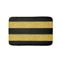 Classy Gold & Black Striped Bath mat