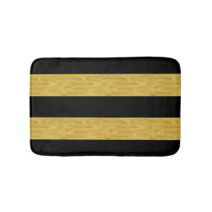 Classy Gold & Black Striped Bath mat