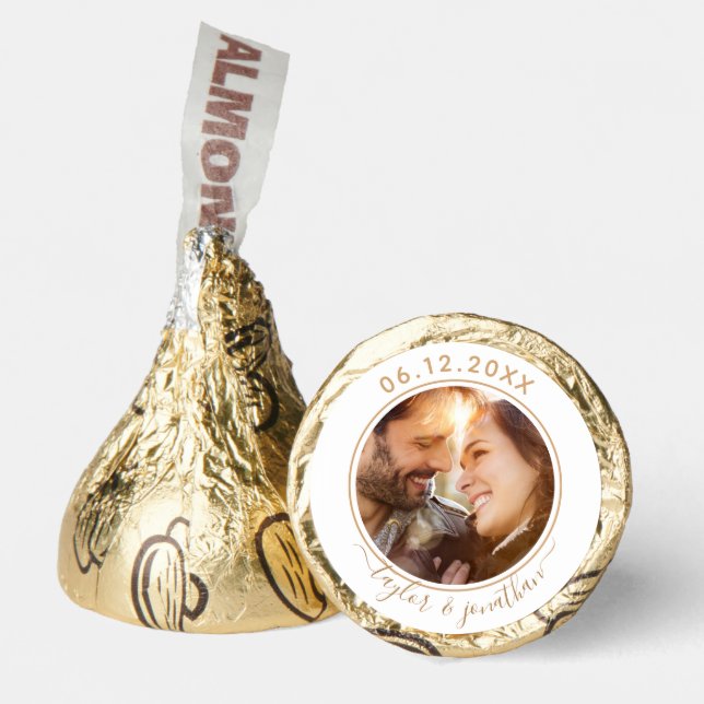 Classy Gold Chic Modern Wedding Personalized Photo Hershey®'s Kisses® (Front)