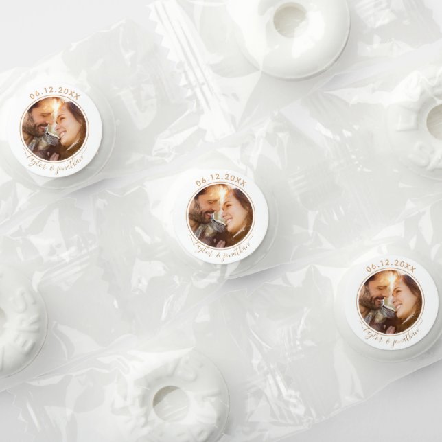Classy Gold Chic Modern Wedding Personalized Photo Life Saver® Mints (Assorted)