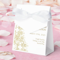 Classy Gold Damask 40th Birthday Favor Boxes