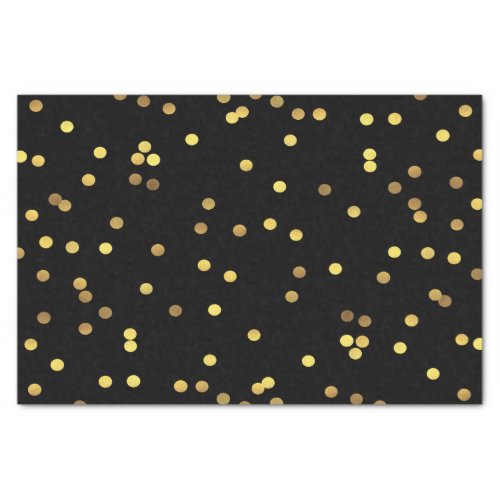 Classy Gold Foil Confetti Black Tissue Paper