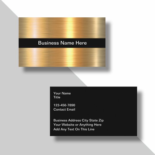 Classy Gold Foil Look Business Cards Design