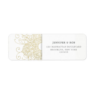 Classy Gold Foil Look Mandala Minimalist Label