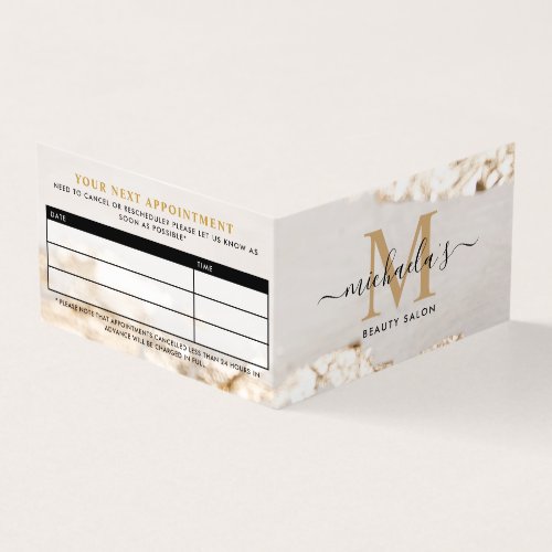 Classy Gold Foil Monogram AppointmentLoyalty Business Card