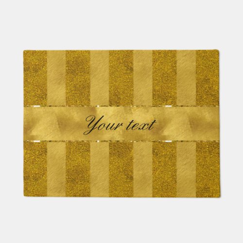 Classy Gold Foil Stripes Doormat