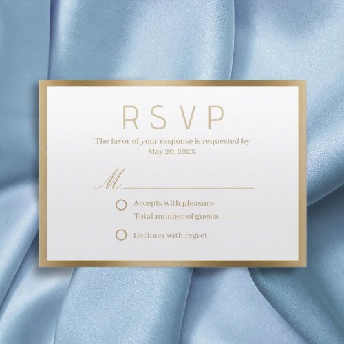 Classy Gold Framed Wedding Response Cards