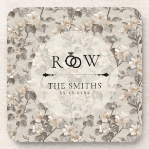 Classy Gold Gardenias Garden Rustic Wedding Beverage Coaster