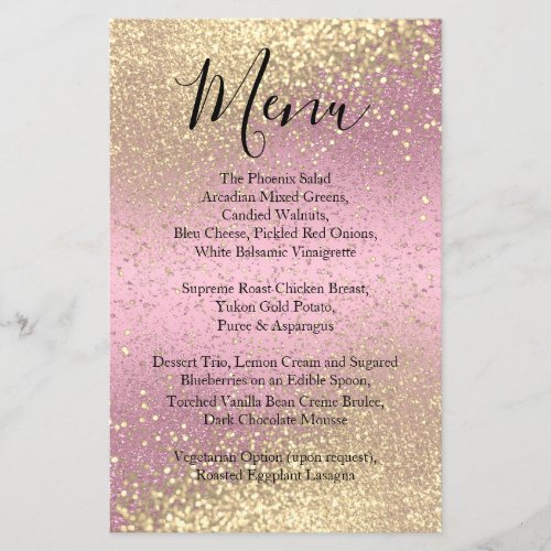 Classy Gold Glitter and  Pink _ Menu