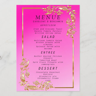 Classy Gold Glitter and Pink - Menu