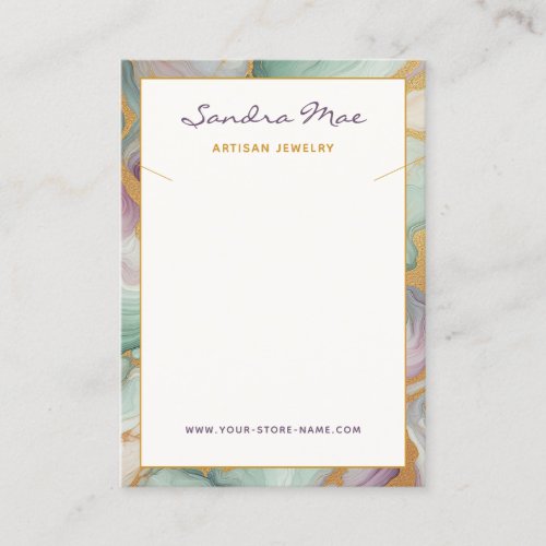 Classy Gold Glitter Marble Jewelry Display Card