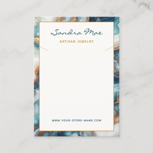 Classy Gold Glitter Marble Jewelry Display Card