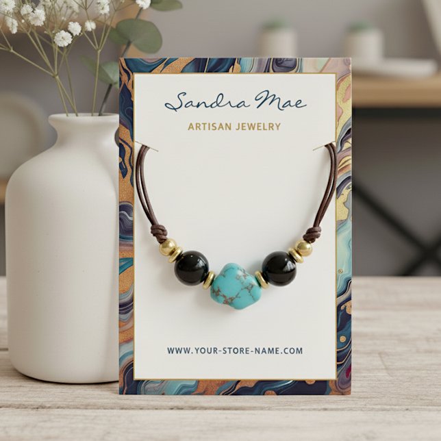 Classy Gold Glitter Marble Jewelry Display Card (Creator Uploaded)