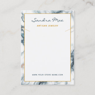Classy Gold Glitter Marble Jewelry Display Card