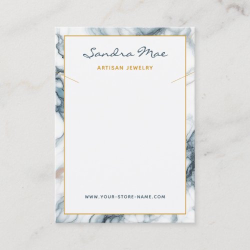 Classy Gold Glitter Marble Jewelry Display Card