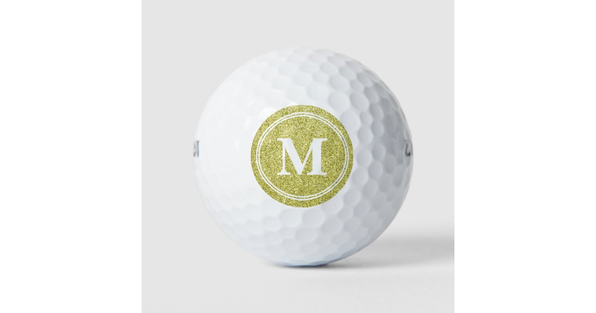 Classy Gold Glitter Sparkly Monogam Personalized Golf Balls | Zazzle.com