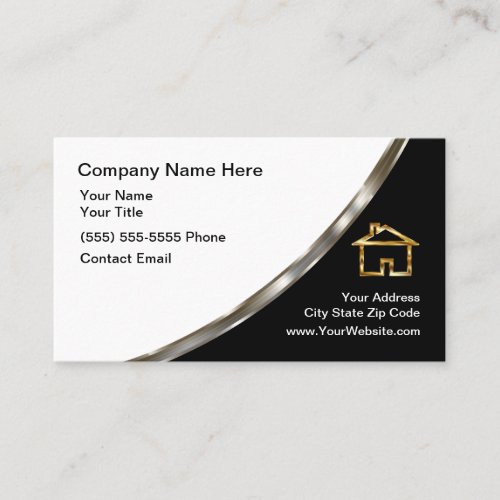 Classy Gold House Symbol Business Cards