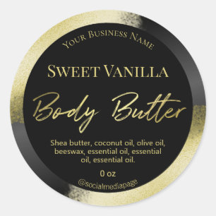 Classy Gold Ink Body Butter Labels