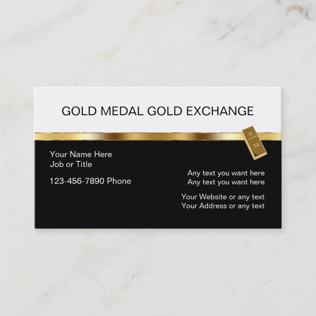 Classy Gold Investment Business Cards (Front)