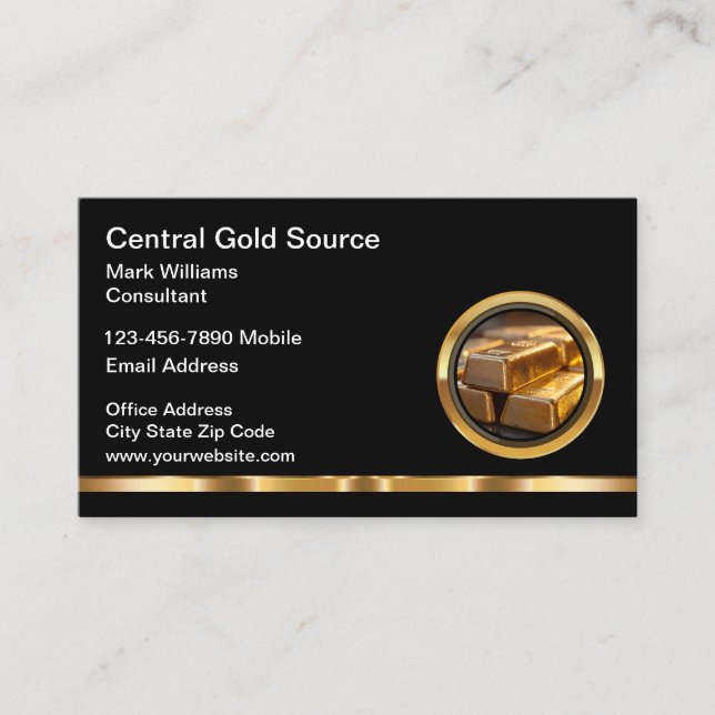 Classy Gold Investment Services Business Card (Front)