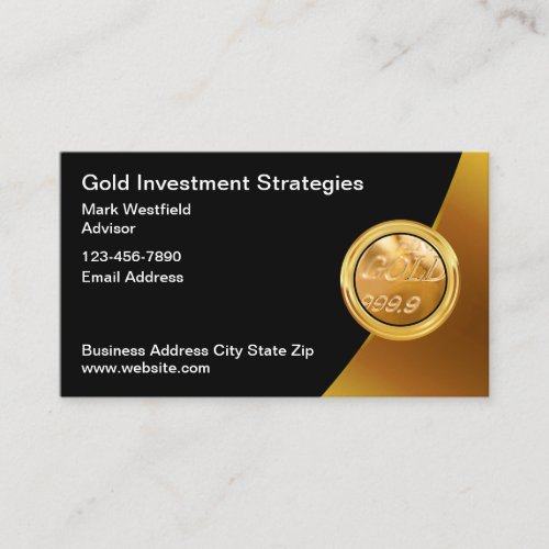 Classy Gold Investment Theme Business Cards