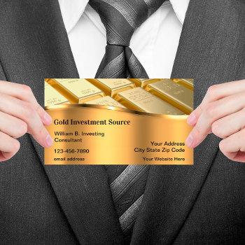 Classy Gold Investment Theme Business Cards by Luckyturtle at Zazzle