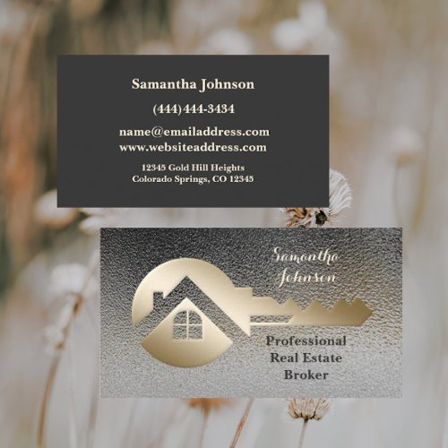 Classy Gold Key  Oxford Real Estate Business Card