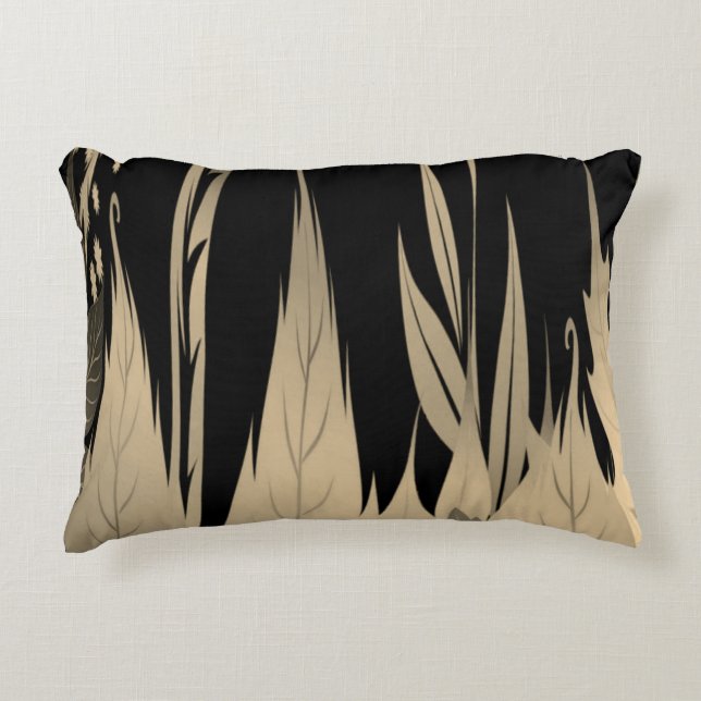 Classy Gold Leaf Design Accent Pillow (Front)