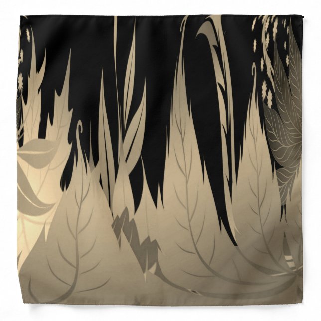 Classy Gold Leaf Design Bandana (Front)