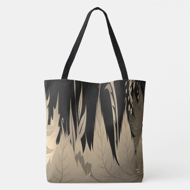 Classy Gold Leaf Design Tote Bag (Back)