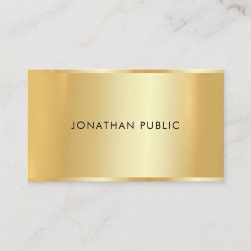 Classy Gold Look Modern Minimalist Template Trendy Business Card