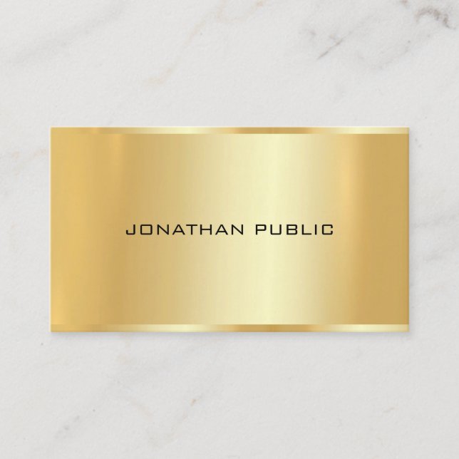 Classy Gold Look Professional Modern Template Chic Business Card (Front)