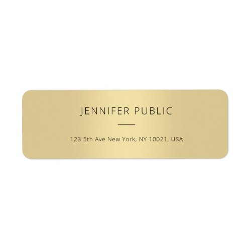 Classy Gold Look Template Modern Elegant Simple Label