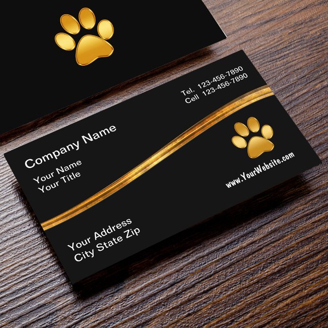 Classy Gold Pet Paw Business Card (Creator Uploaded)
