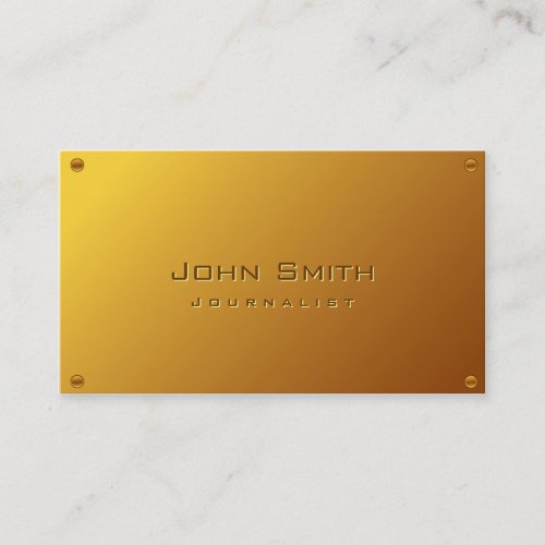 Classy Gold Plated Journalist Business Card