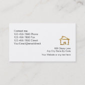 Classy Gold Real Estate Business Cards (Back)