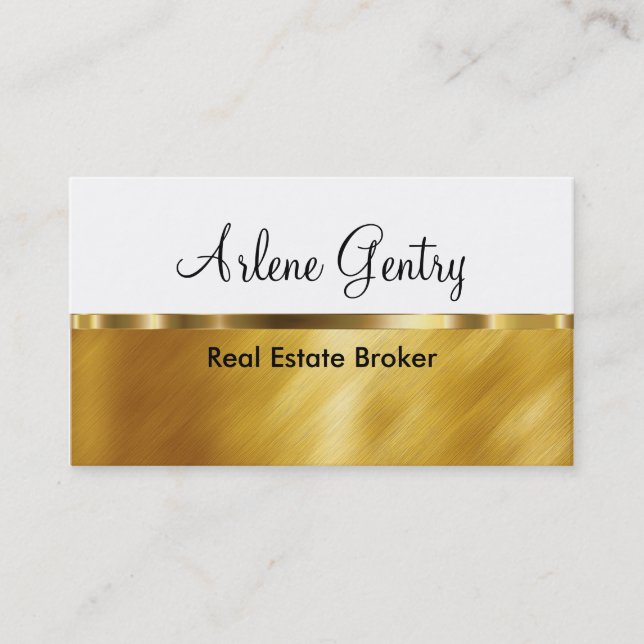 Classy Gold Real Estate Business Cards (Front)