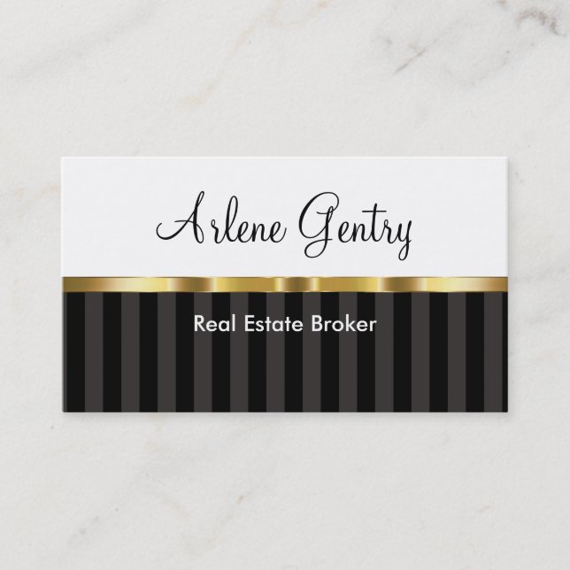 Classy Gold Real Estate Business Cards (Front)