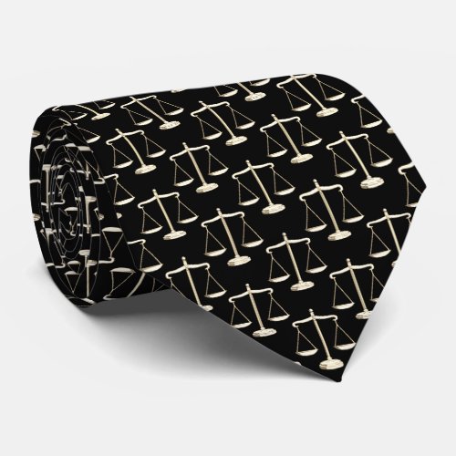 Classy Gold Scales of Justice Pattern  Law Neck Tie
