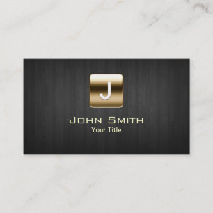 Classy Gold Stamp Dark Wood Business Card