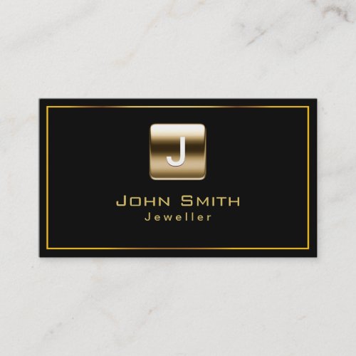 Classy Gold Stamp Jewellery Dark Business Card