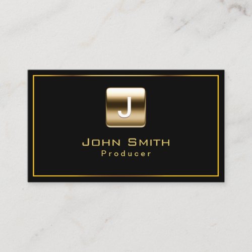 Classy Gold Stamp Producer Dark Business Card