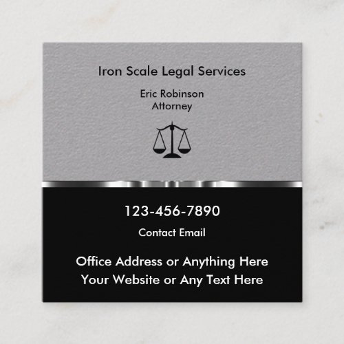 Classy Gold Tone Attorney Law Scale  Square Business Card