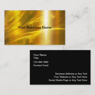 Classy Gold Tone Glossy Business Cards