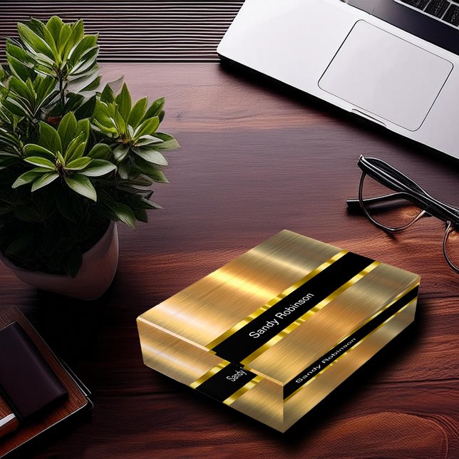 Classy Gold Tone Monogram Acrylic Paperweight (Creator Uploaded)