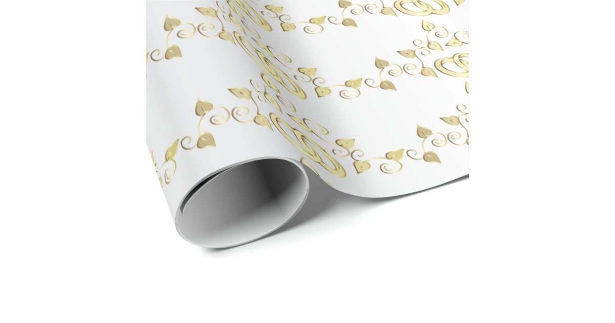 Goodbye Miss Hello Mrs Red White Bridal Shower Wrapping Paper