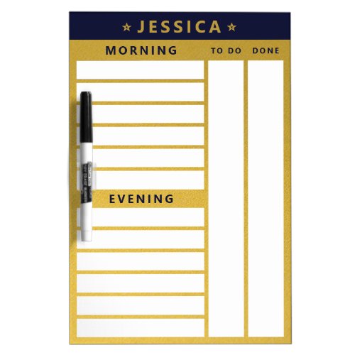  Classy Gold White Morning Evening Blank Chores  Dry Erase Board